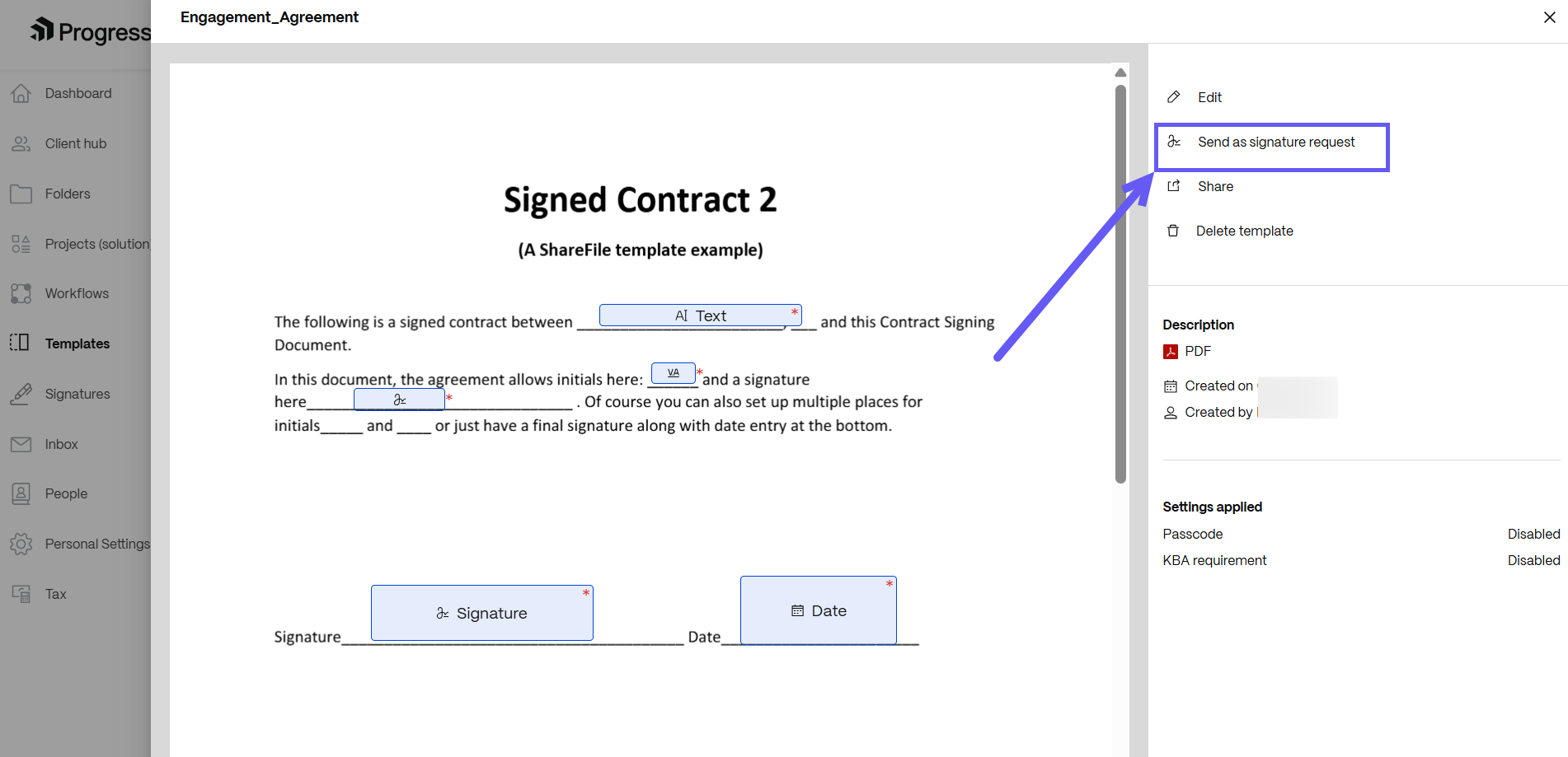 Bulk sends for signature