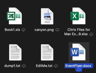 Open file in Mac screen
