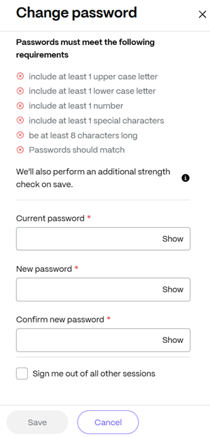 Change password