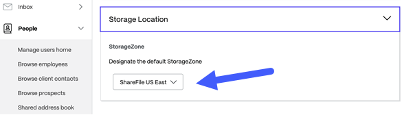 storage zone location