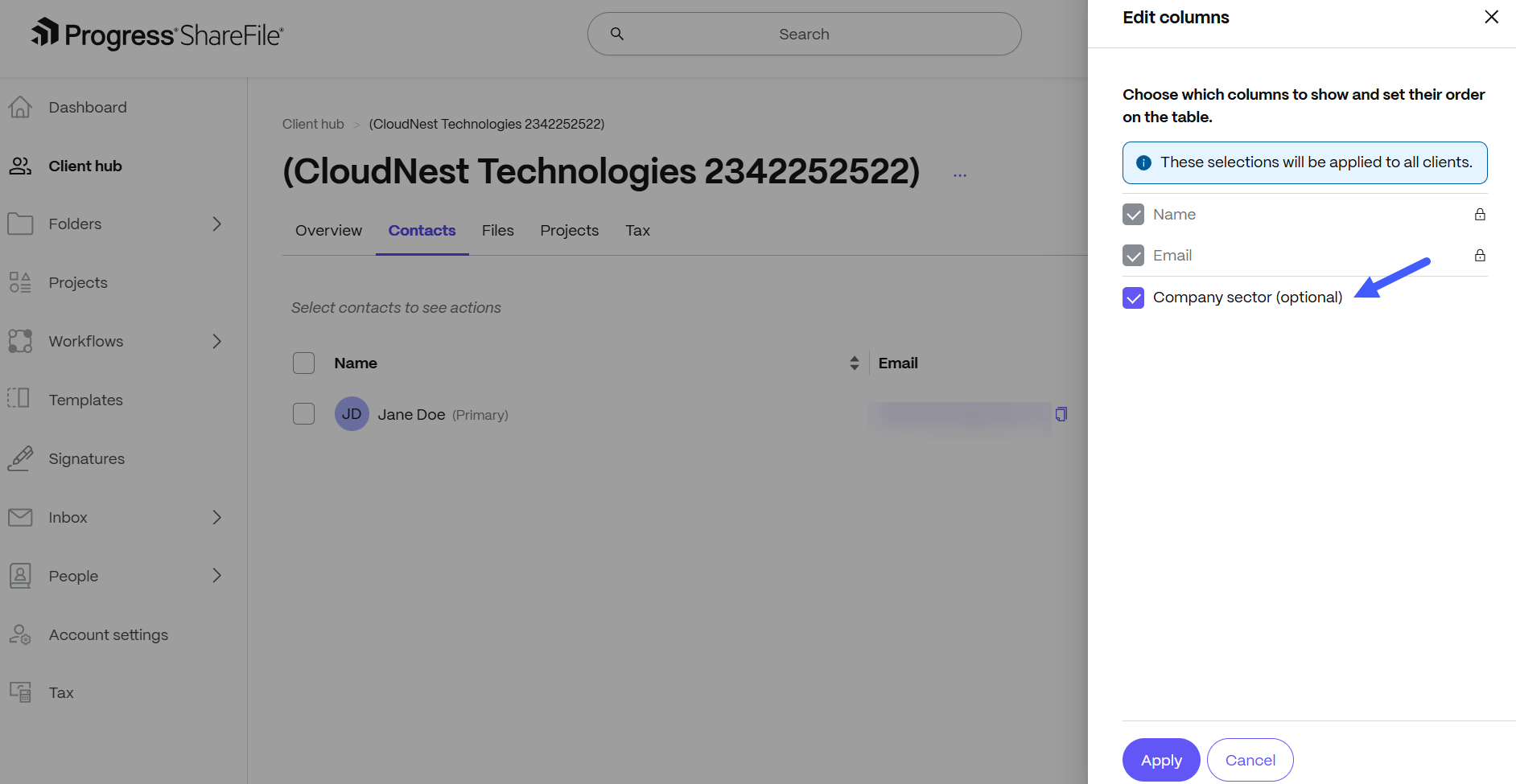 Custom fields Contact