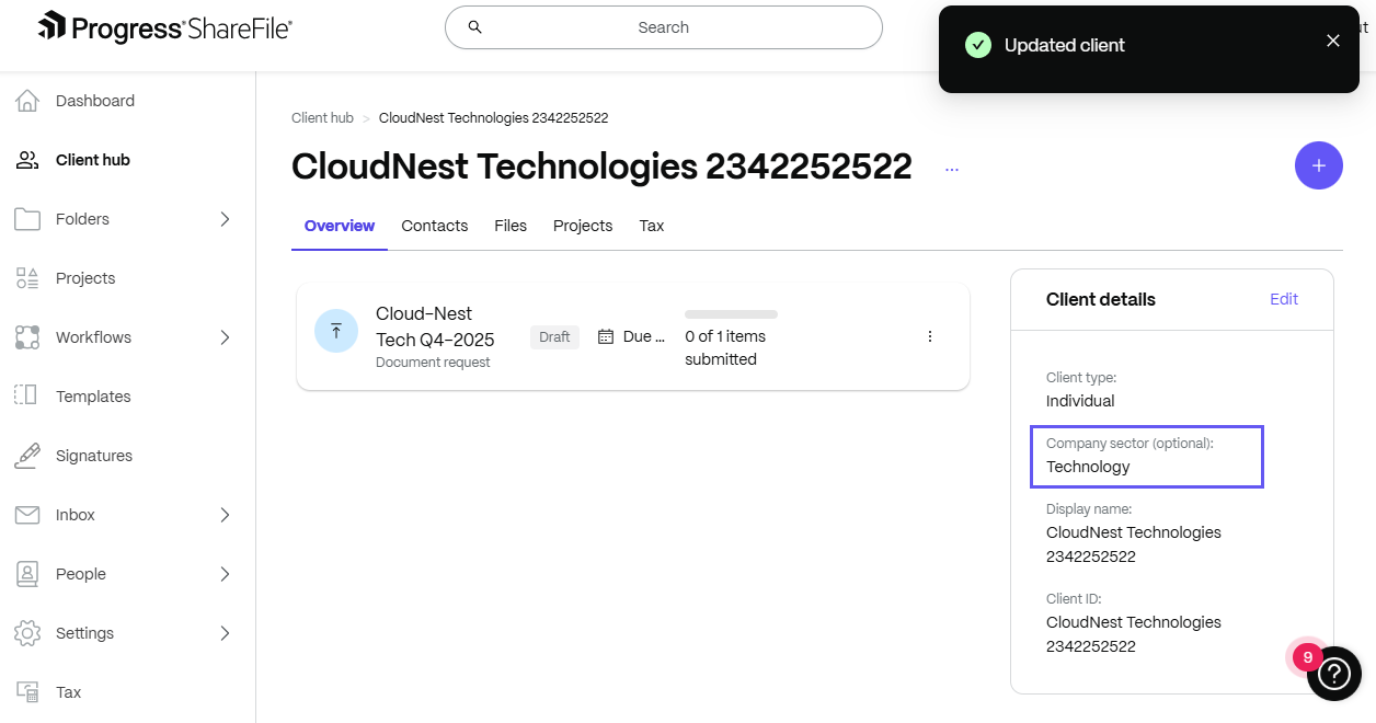 Custom fields Client