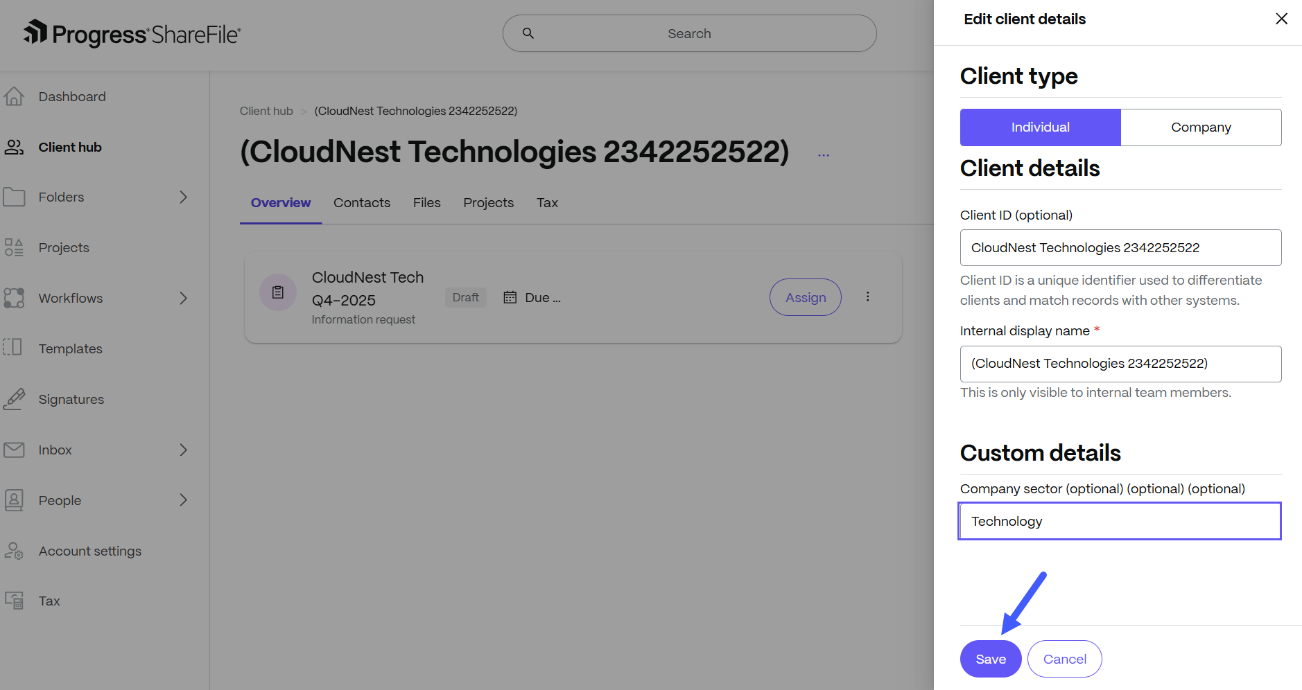 Custom fields Client