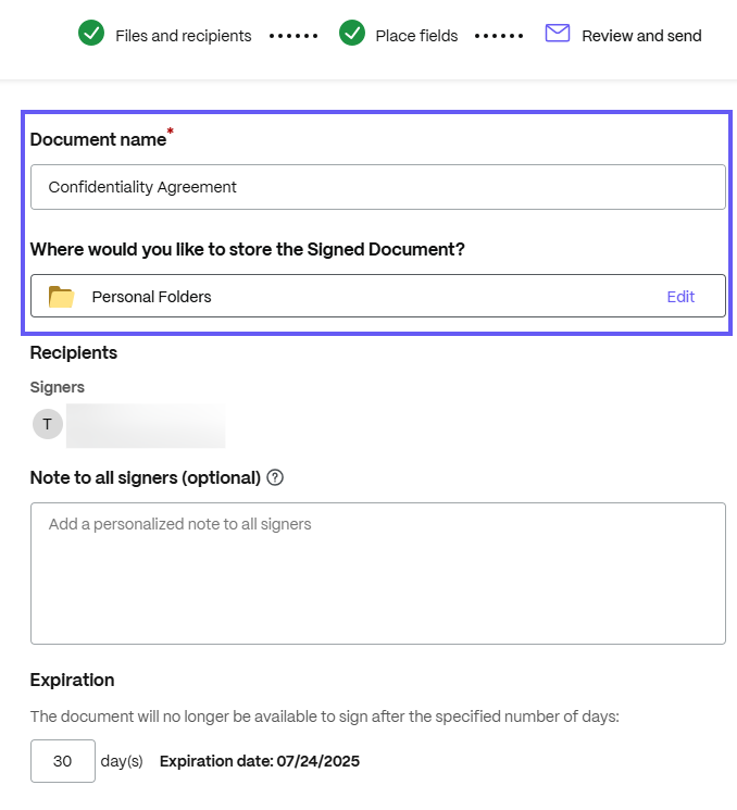 Send a document