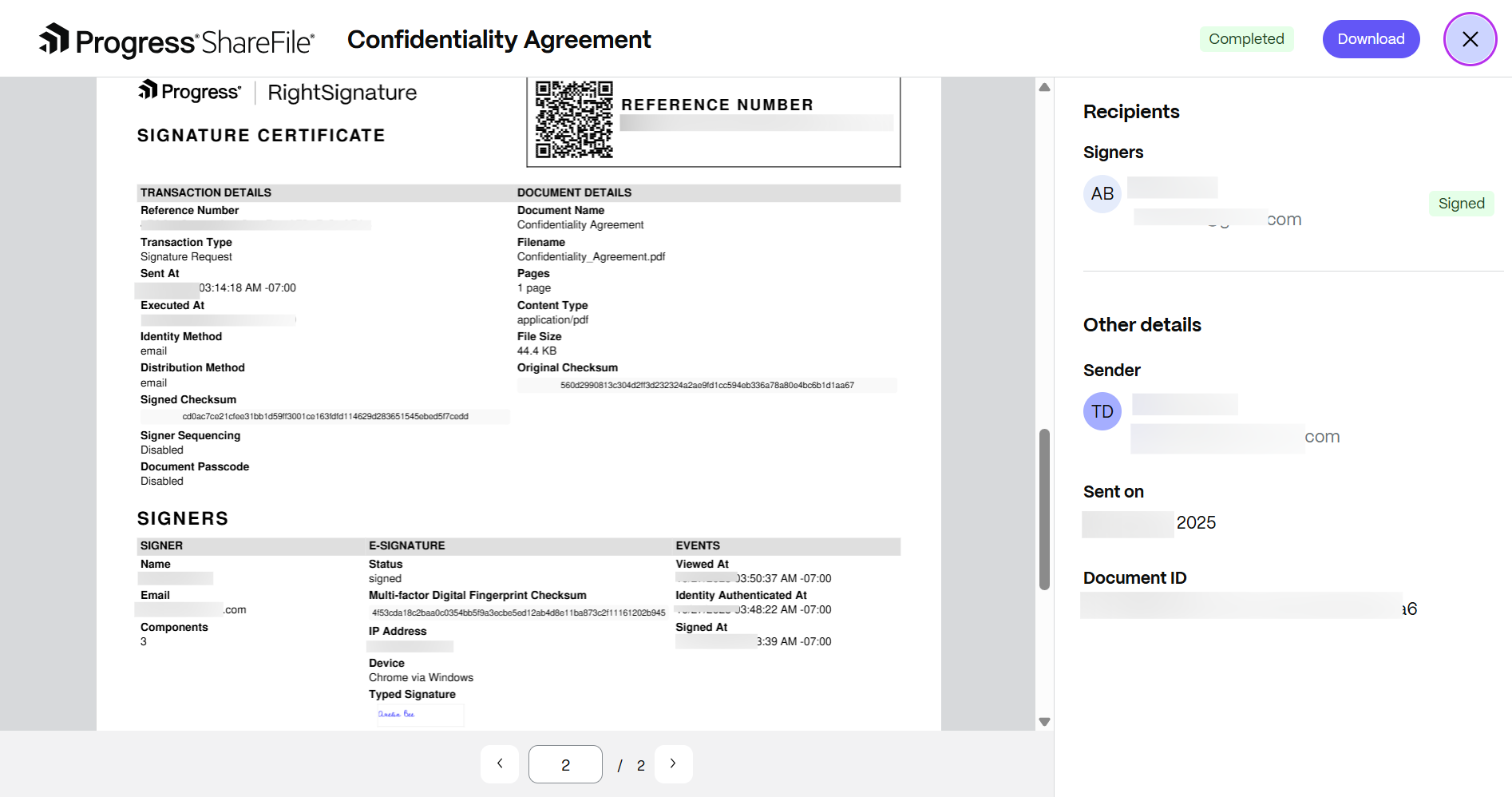 E-Sign Client Portal