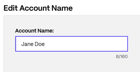 edit account name