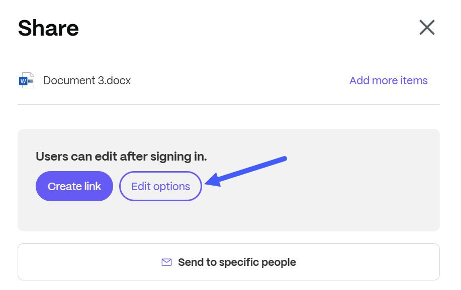 Edit options