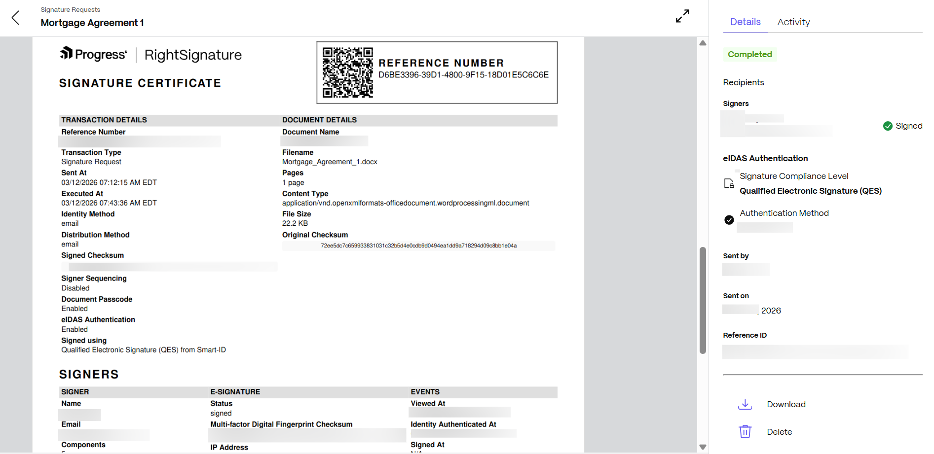 eIDAS signature details