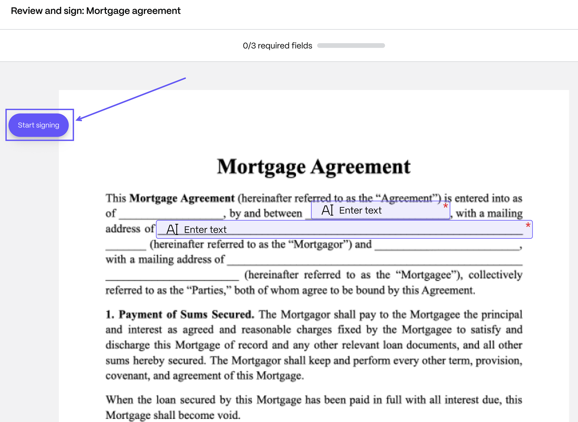 Sign signature request