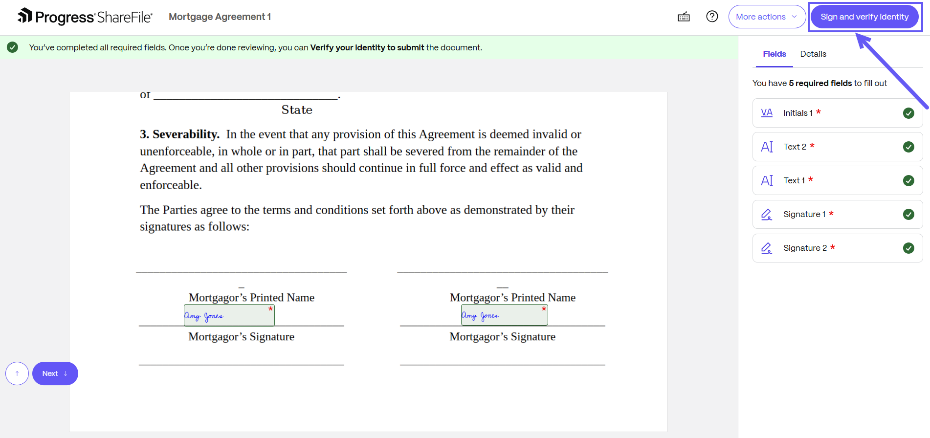Sign signature request