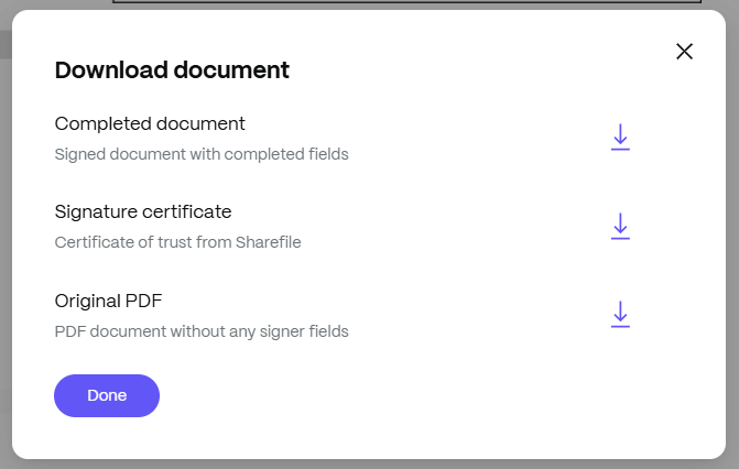 Sign signature request