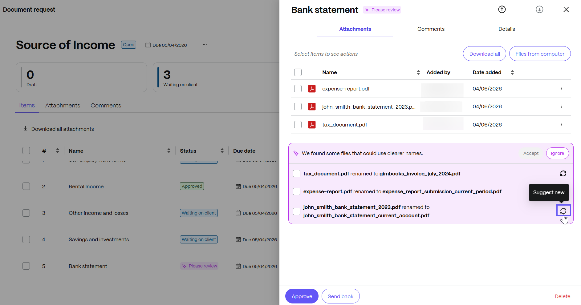 Generate new suggestions