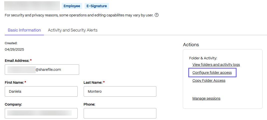 Folder access
