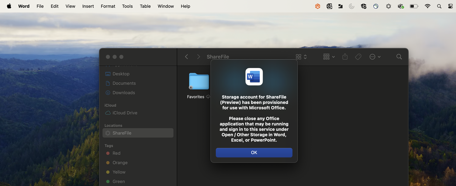 ShareFile for Mac url screen 2