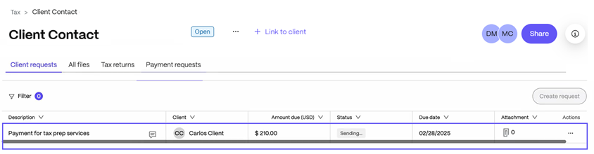 Payment Request Confirmation
