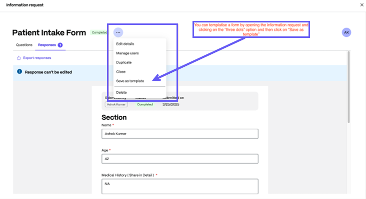 project experience template