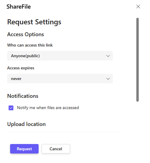 Request Files Outlook 1