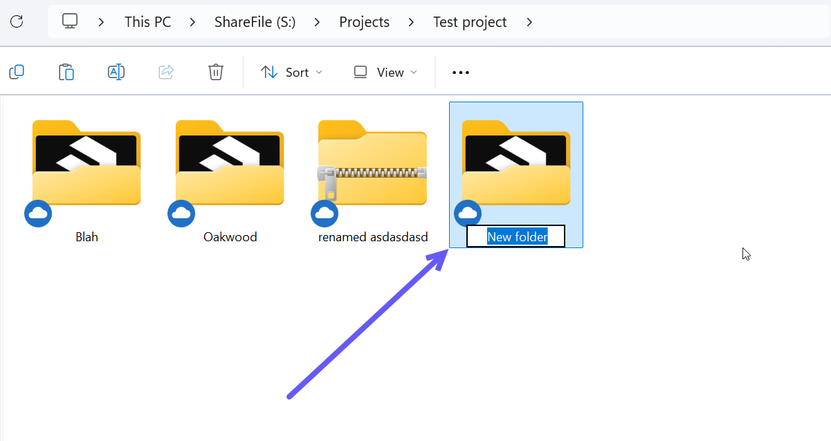 ShareFile new folder