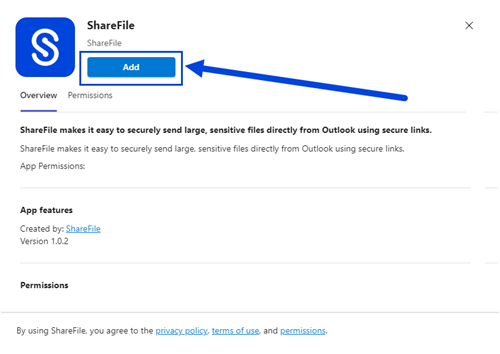 Outlook ribbon with ShareFile