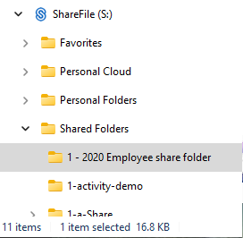 Abrir archivo en la pantalla ShareFile para Windows