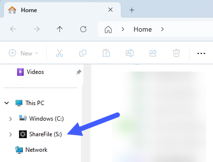 Share Files for Windows S drive