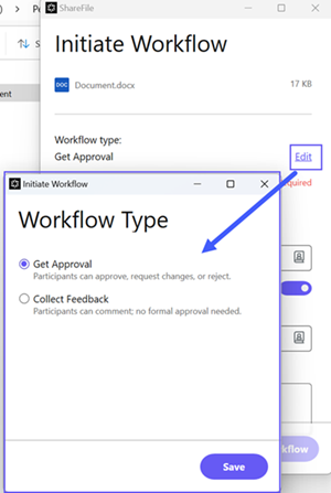 SFin Workflow Type