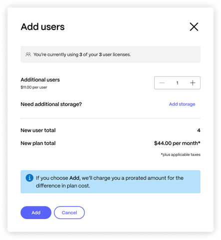 Actualización del plan ShareFile 2