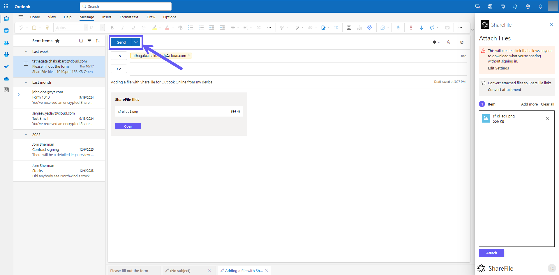 sharefile outlook