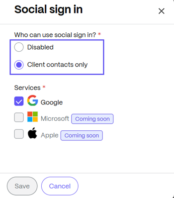 Social sign in