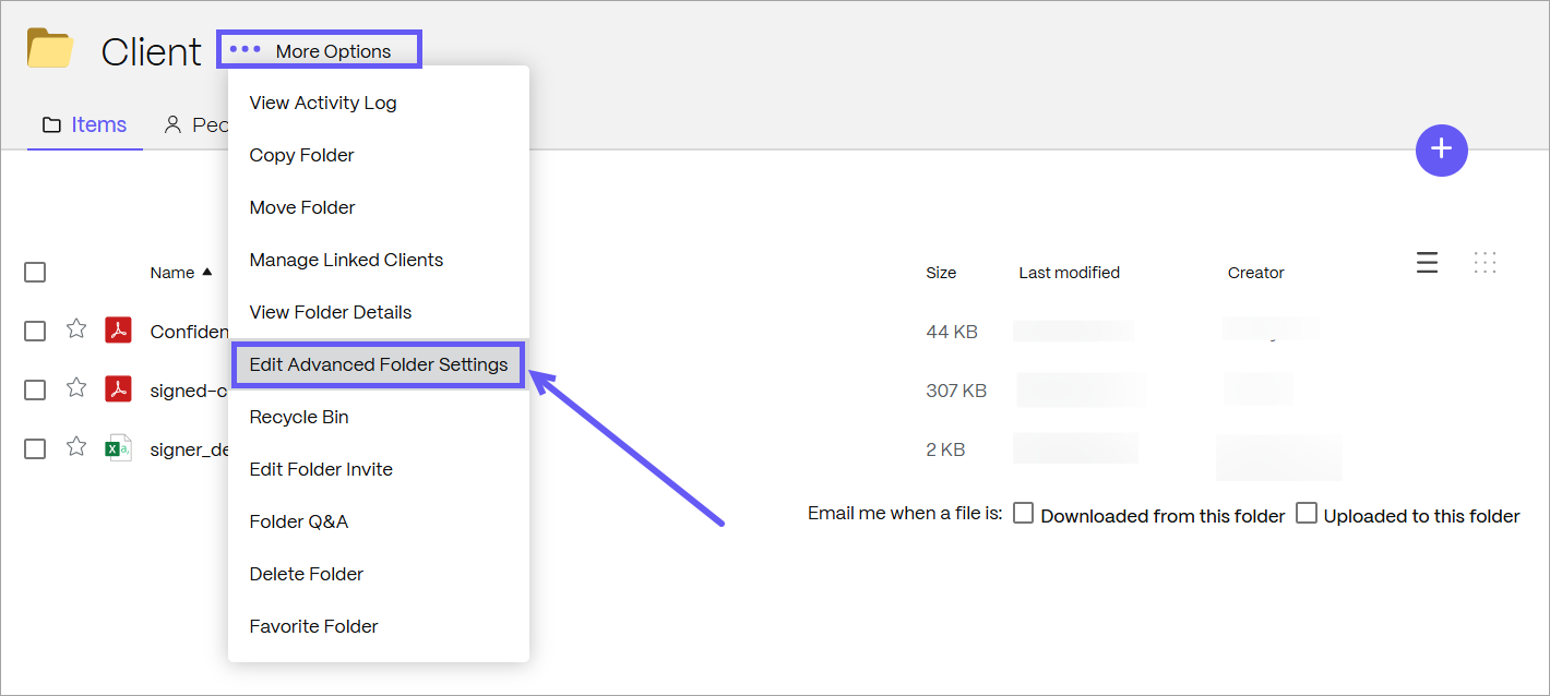 Folder-specific